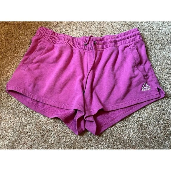 Reebok‎ Pink Athletic Workout Running Shorts Elastic Waist Drawstring XL - Picture 1 of 4